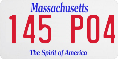 MA license plate 145PO4