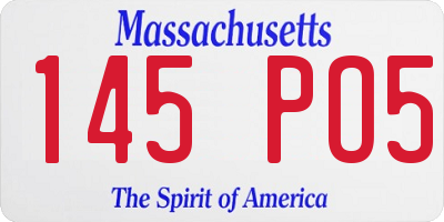 MA license plate 145PO5