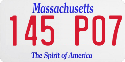 MA license plate 145PO7