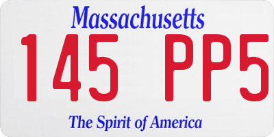 MA license plate 145PP5