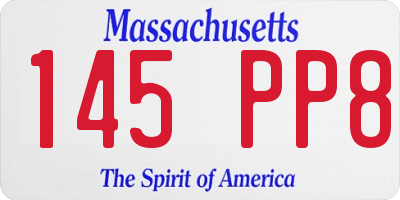 MA license plate 145PP8