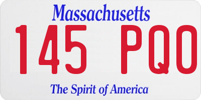 MA license plate 145PQ0