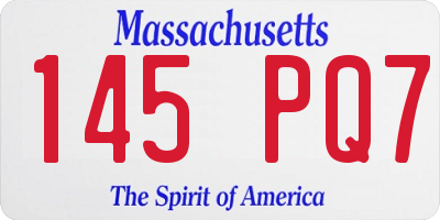 MA license plate 145PQ7