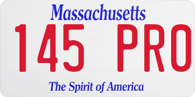MA license plate 145PR0