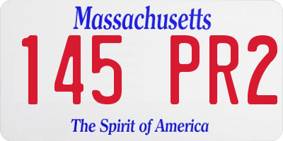 MA license plate 145PR2