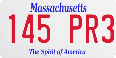MA license plate 145PR3