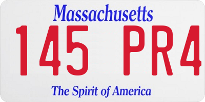 MA license plate 145PR4