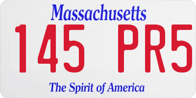 MA license plate 145PR5