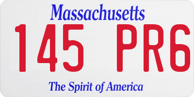 MA license plate 145PR6