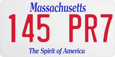 MA license plate 145PR7