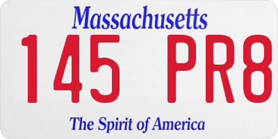 MA license plate 145PR8