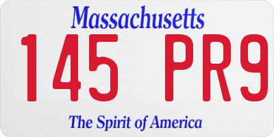 MA license plate 145PR9