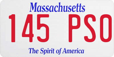 MA license plate 145PS0
