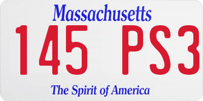 MA license plate 145PS3