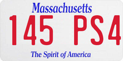 MA license plate 145PS4