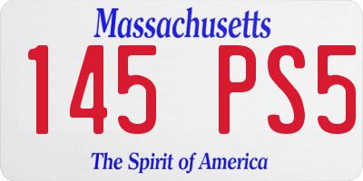 MA license plate 145PS5