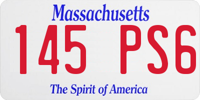 MA license plate 145PS6