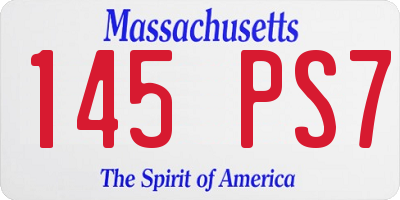 MA license plate 145PS7