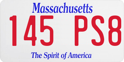 MA license plate 145PS8