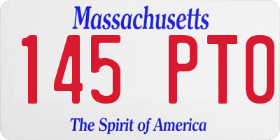 MA license plate 145PT0