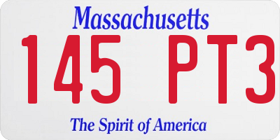 MA license plate 145PT3