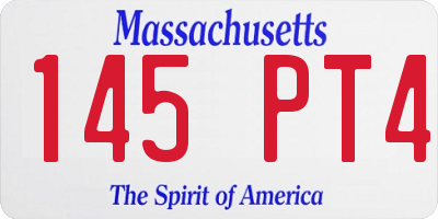 MA license plate 145PT4