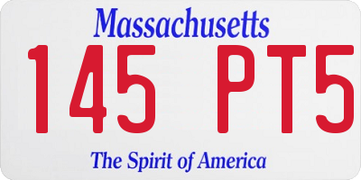 MA license plate 145PT5