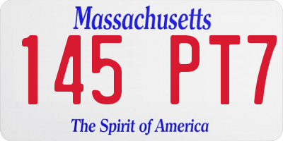 MA license plate 145PT7