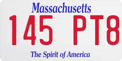 MA license plate 145PT8