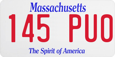MA license plate 145PU0
