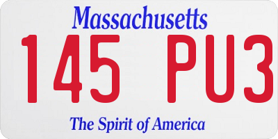 MA license plate 145PU3
