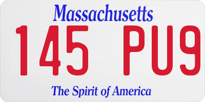 MA license plate 145PU9