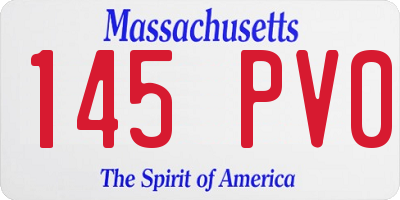 MA license plate 145PV0