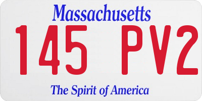 MA license plate 145PV2