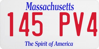 MA license plate 145PV4