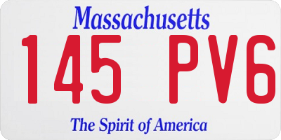 MA license plate 145PV6