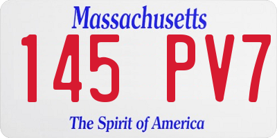 MA license plate 145PV7