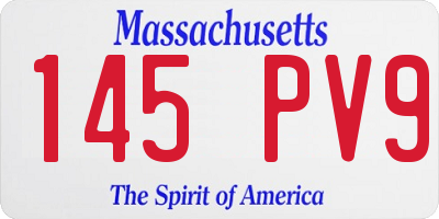 MA license plate 145PV9