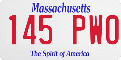MA license plate 145PW0
