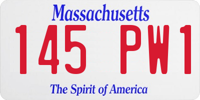 MA license plate 145PW1