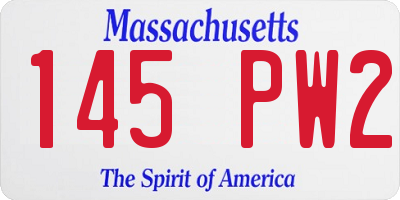 MA license plate 145PW2