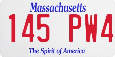 MA license plate 145PW4