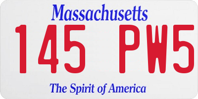 MA license plate 145PW5