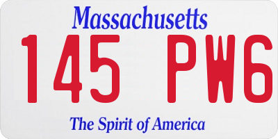 MA license plate 145PW6