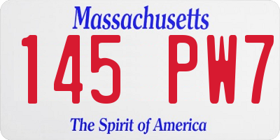 MA license plate 145PW7