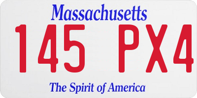 MA license plate 145PX4