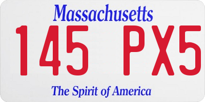 MA license plate 145PX5