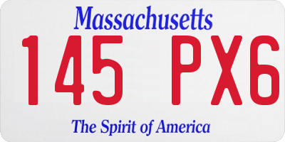 MA license plate 145PX6
