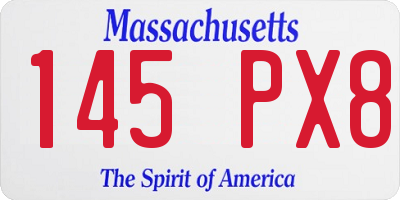 MA license plate 145PX8