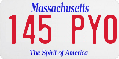 MA license plate 145PY0